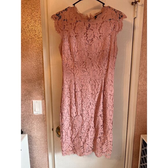 Elegant Pink Lace Floral Cocktail Dress By Miusol Medium - Picture 2 of 6